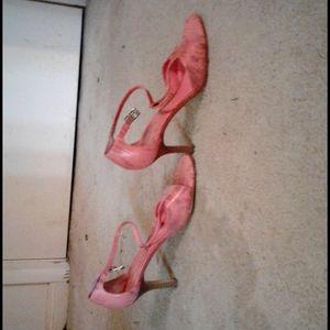 Pink high heel shoes